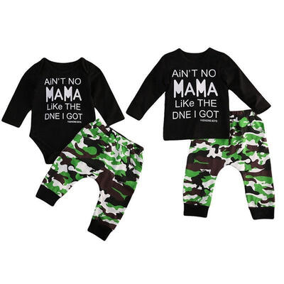 

Newborn Kids Baby Boys Tops T-shirt Romper Long Pants Camo Outfits Set Clothes