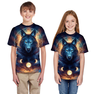 

Teen Toddler Kid Girls Boys Summer 3D Print Cartoon T-shirt Tops Casual Clothes