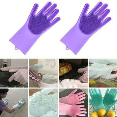 

Magic Silicone Rubber Dish Washing Gloves Cleaning Sponge Eco-Friendly Scrubbing