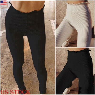 

YOGA Women High Waist Casual Skinny Leggings Pants Stretch Slim Pencil Trousers