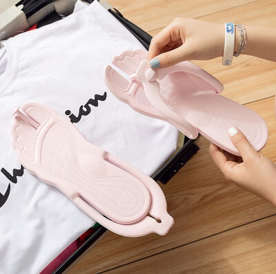 

Travel folding plastic rubber flip flops indoor&outdoor non-slip beach slippers men&women home portable slippers