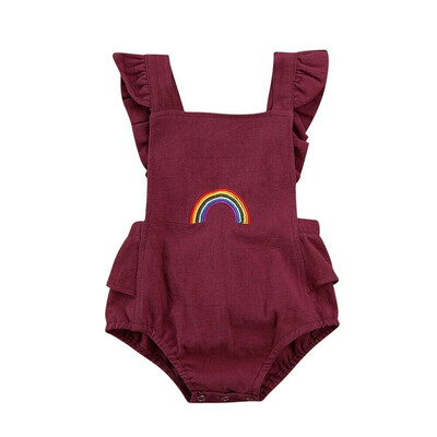 

Newborn Kids Baby Girl Ruffle Cotton One-Pieces Romper Jumpsuit Outfits Sunsuit