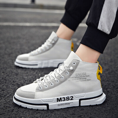 

Mens autumn shoes mens Korean version of the trend of high-top white shoes casual breathable wild board shoes in the net red with the tide shoes