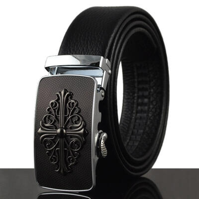 

new Cowhide Genuine Leather Belts For Men Luxury Automatic Buckle Black Cinturones Hombre designer belts mens high quality belt