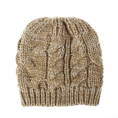 

Womens Girl Stretch Knit Hat Messy Bun Ponytail Beanie Holey Warm Hats Winter