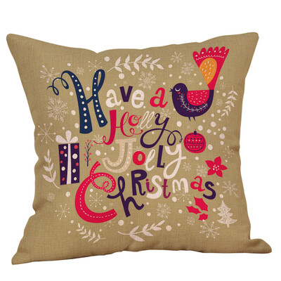 

Siaonvr Merry Christmas Pillow Cases Cotton Linen Sofa Cushion Cover Home Decor