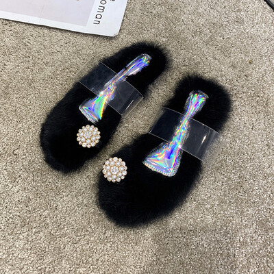 

Fallwinter Korean version of toe rabbit fur fashion Joker sandals sandals&womens shoes fashion women