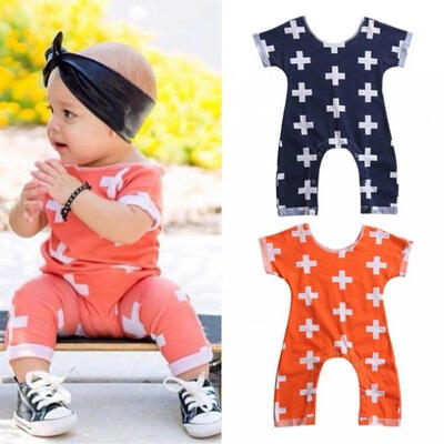 

Newborn Baby Boys Girls Cross Bodysuit Romper Jumpsuit Sunsuit Clothes Outfits