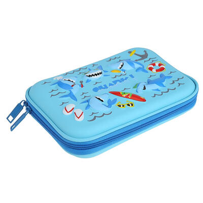 

Kids Girls Boys Cartoon Shark Pencil Bag Big Capacity Pencilcase Stationery