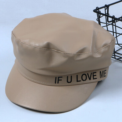 

Net red octagonal Hat autumn&winter letters berets Korean Hat female tide Navy Hat Joker simple Cap tide