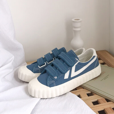 

White shoes 2019 new summer Korean version of Joker student net red tide shoes hook&loop lazy summer canvas shoes women