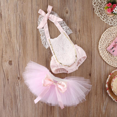 

Newborn Infant Baby Girls Lace RomperTutu Skirts Dress Sunsuit 2pcs Outfits Set