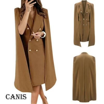 

US Women Long Sleeve Waterfall Cardigan Trench Solid Long Coat Duster Jackets