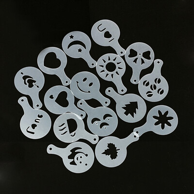 

16pcs of Coffee Printing Stencil in Cooking Milk Foam Garland Template All Kinds of Modellings Spray Molds in Daily Life