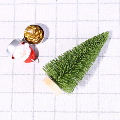 

Tailored Christmas Tree Mini Light Green Pine Tree With Wood Base DIY Craft Table Decor