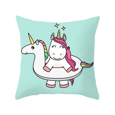 

Unicorn Pillow Case Mermaid Flamingo Sika Deer Penguin Elephant Cartoon Printed Pillow Cover