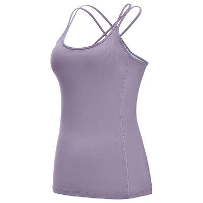 

Womens Yoga Shirt Open Back Tops Quick Drying Sports Bras Gym Sports Running Tank Top
