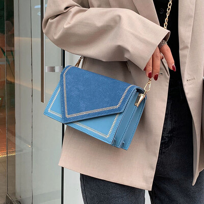 

Autumn new frosted bag female 2019 popular new Korean version of the wild single shoulder slung fashion chain small square bag
