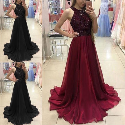 

WomenLace Evening Party Ball Prom Gown Wedding Bridesmaid Long Maxi Dress