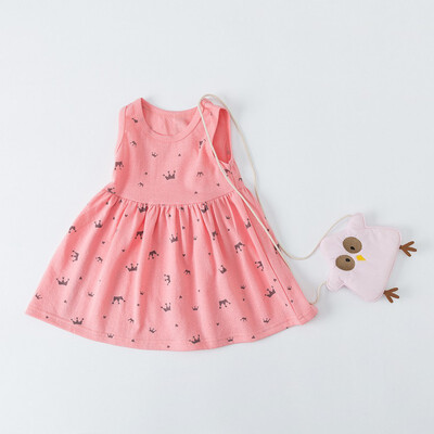

Summer Dress Casual Baby Girls Sleeveless Cute Lace Design Dress Kids Toddler Pageant Princess Sweet Fashion Sundress