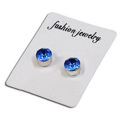 

Color Rhinestone Stud Earrings Magnet Earrings Universal Sexy Earless Magnet Stud Earrings for Men Women No Pierced Hole