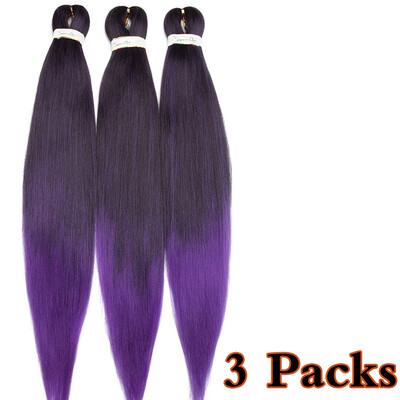 

3 Packs Pre-stretched Braiding Hair Professional Itch Free Synthetic Fiber Corchet Braids Yaki Texture Hair Extensions EZ Braid