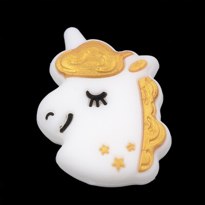 

Food Grade Environmental Silicone Beads Chewing Beads For Teethers DIY Nursing Necklaces Making Unicorn Goldenrod 265x21x10