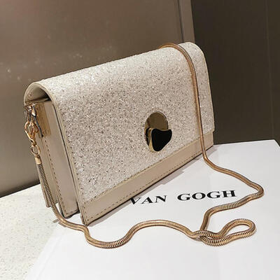 

Sequin Square bag 2019 Fashion New Quality PU Leather Womens Designer Luxury brand Handbag Lock Chain Shoulder Messenger bags