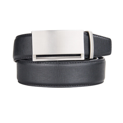 

BPSTAR Mens Automatic Buckle Genuine Leather Mens Ratchet Holeless Belt Business High Quality Mens Real Belt for Pants