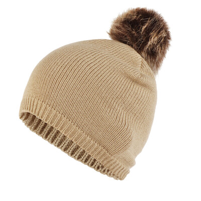 

Tailored Fashion Women Knitting Wool Hemming Hat Solid Keep Warm Winter Hairball Cap
