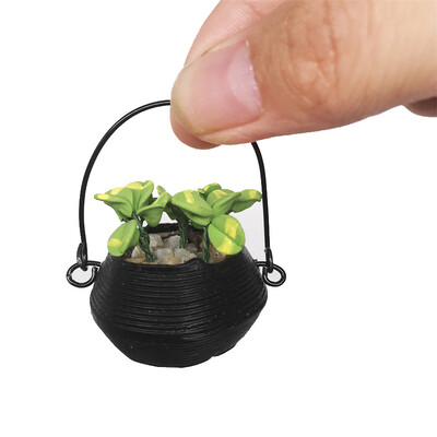 

YIWULAMini Dollhouse Miniature Green Plant in Terracotta Pot Fairy Garden Accessory