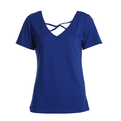

Women Top Short Sleeve V Neck Bandage T Shirt Casual Sexy Shirt Blouse