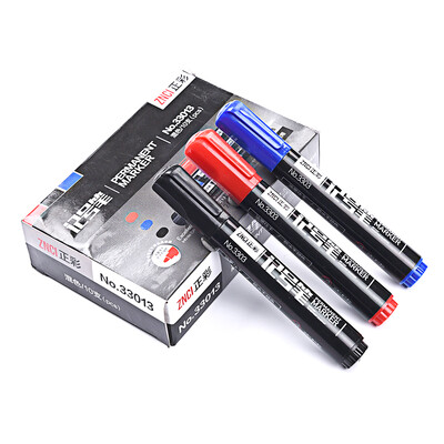 

Zhengcai ZNCI marker pen thick oily head pen office stationery supplies black blue red 10 box 33013 mixed color