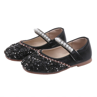 

Autumn Kids Baby Girl Soft Pu Leather Sole Shoes Anti-slip Rhinestone Design Sandals Casual Walking Shoess