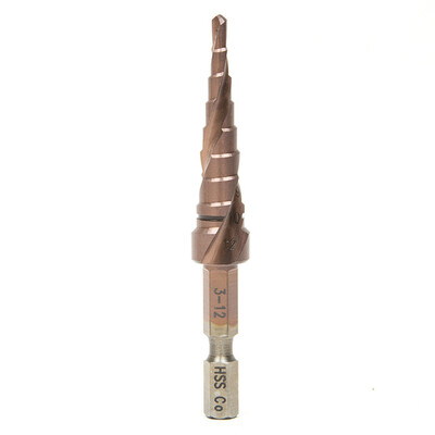 

1× Copper Spiral Grooved Step HSS Co Cobalt Metal Cone Drilling Drill Bits M35