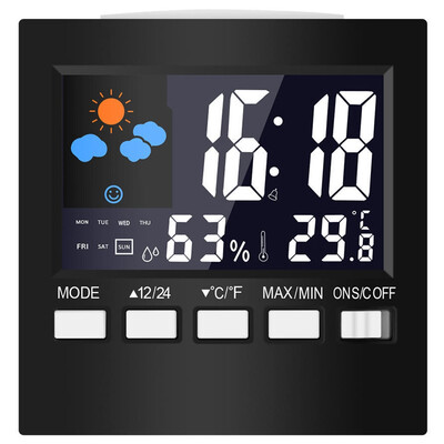 

Multi-function LED Backlight Color Screen Weather Clock