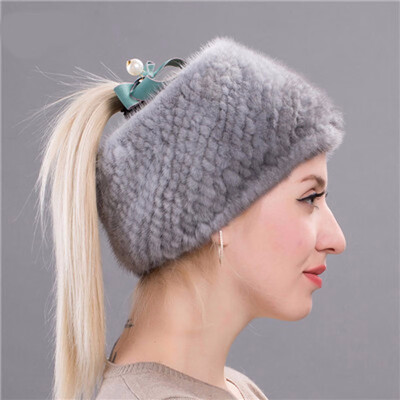 

New quality Winter New Mink Scarf Women Real Mink Fur Hat Knitted Mink Fur Headband Muffler Ring Russian Elastic Neckerchief