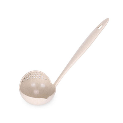 

2 in 1 Soup Spoon Long Handle Home Strainer Cooking Colander Kitchen Scoop Plastic Ladle Tableware
