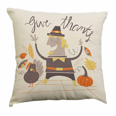 

Tailored Happy Thanksgiving Day Throw Pillow Cases Cafe Sofa Cushion Cover Home Decor