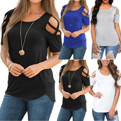

Women Ladies Summer Clothes Short Sleeve Casual Tops Blouse T-Shirt