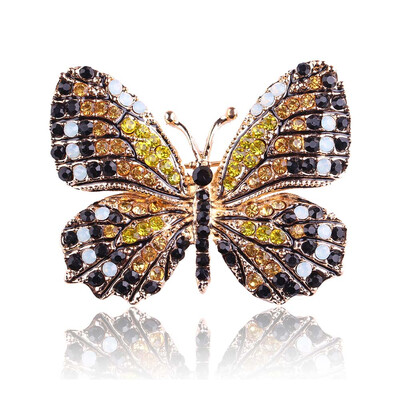 

Women Fashion Colorful Rhinestone Crystal Cute Butterfly Brooch Pins Ladies Exquisite Accessories
