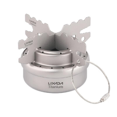 

Lixada Outdoor Titanium Alcohol Stove & Rack Combo Set Mini Ultralight Portable Liquid Alcohol Stove with Cross Stand Stove Rack