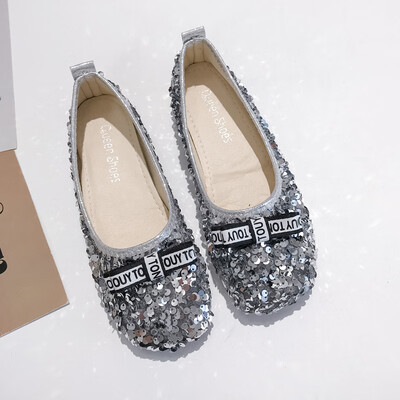 

Chic net red single shoe women summer Korean version fashion 100 sets sequins bow-tie lazy shoes beans shoes