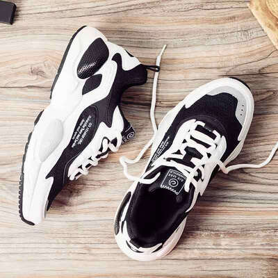 

Casual running shoes mens breathable leather old shoes non-slip sports shoes