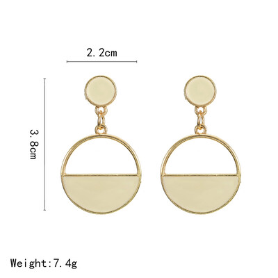 

2019 New Fashion drop Earrings For womens Black White Geometric Earrings long Round Design Punk Ear Jewelry wholesale Gift