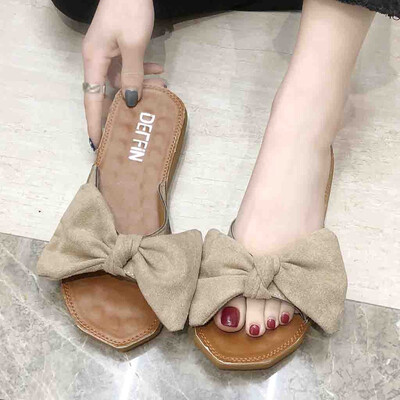 

Rose Fashion Women Summer Butterfly-Knot slipper Flat With Beach Slippers Slides