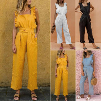 

New Women Ruffle Clubwear Summer Playsuit Bodycon Party Jumpsuit Romper Trousers
