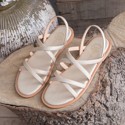 

Sandals female fairy wind 2019 summer new word with simple&gentle students flat-bottomed evening shoes Joker net red
