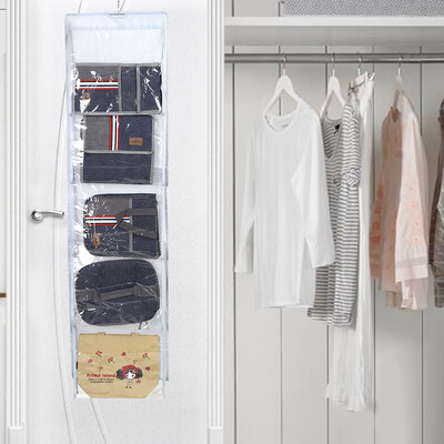 

10Pockets Foldable Wardrobe Door Hanging Storage Organize for Tote Bag Handbag PurseTote Hanging Storage Organizer