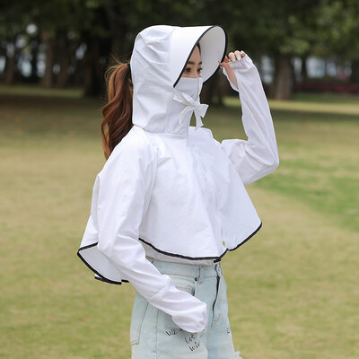 

Sunscreen womens short jacket new shawl long-sleeved UV electric car sunscreen thin student Korean version